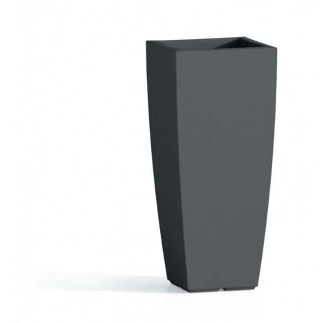 Vaso in Polimero Monacis Stilo Square Antracite - cm 33 X 33 - h 70 cm.