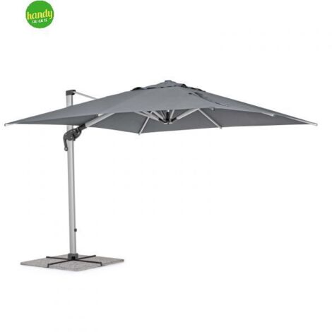 Ombrellone a braccio Ines Bizzotto grigio anodizzato 3 x 3 m