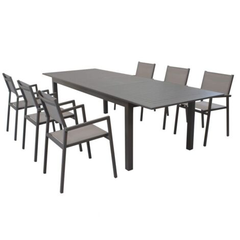 Tavolo allungabile "Ibiza" in alluminio dogato da esterno per giardino e veranda -Tavolo 220-280 x 100 cm / Antracite