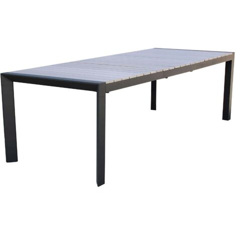 Tavolo allungabile "Corfù" in alluminio e Polywood dogato telescopico 160-240x100 cm per giardino e veranda -Taupè / Tavolo