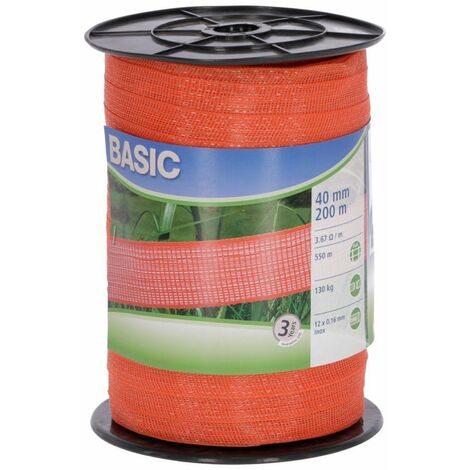 Nastro recinto elettrico per Bovini ed Equini Fettuccia Arancione 40 mm x 200 mt (1/3)
