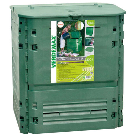 Compostiera da Giardino 600L 80x80xH104cm Rama Thermo-King Verde