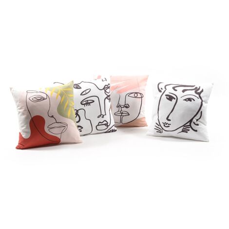 Cuscino imbottito ''Face'' per divano in poliestere sfoderabile 40 x 40 cm per interno (1/2)