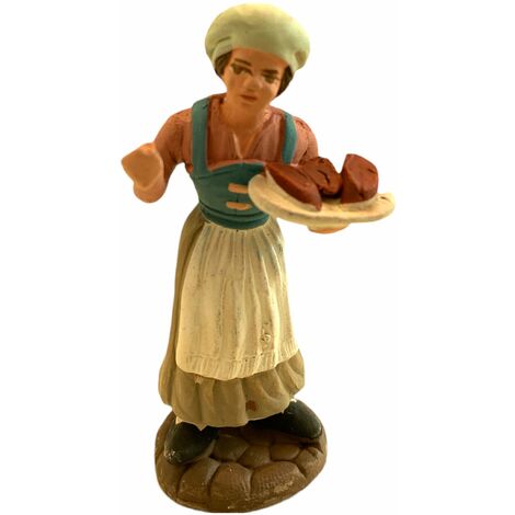 Pastore con carne statuetta in terracotta artigianale per presepe napoletano da h 7 cm (1/2)