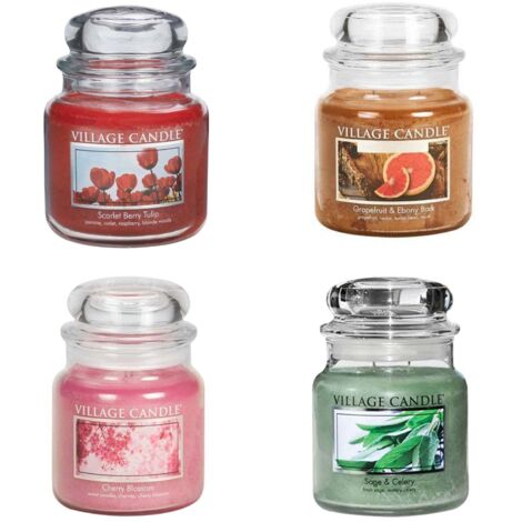 Candele profumate "Village Candle" profumatore per ambienti 16 once, Giara in vetro 450 gr -LEMON POUND CAKE (1/5)