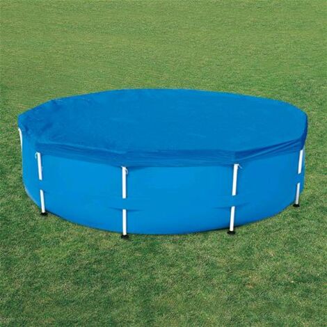 Telo Copertura Piscina Rotonda 4,00-4,20m – 180g/m², PE Rinforzato, Con Occhielli E Corde, Antialghe