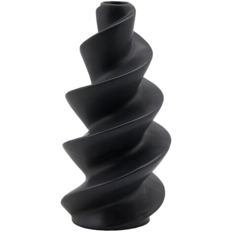 Vaso decorativo natalizio "Avvitato" modello a spirale tinta unita per interno -Nero / Piccolo (1/4)