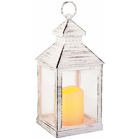 Lanterne luminose color Naturale in legno, decorazione per esterno -Bianco / Piccolo