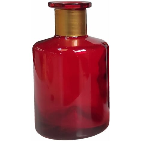 Bottiglia decorativa natalizia in vetro rosso per interno da 180 mL