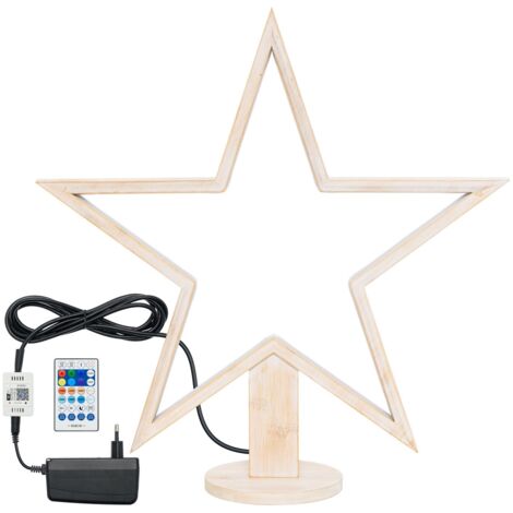 Decorazione luminosa stella natale 55 cm con base strip led multicolor per addobbi natalizi (1/5)