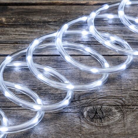Tubo luminoso gocce led Ø10 mm per addobbi e decorazioni natalizie -10 m / Bianco freddo (1/5)