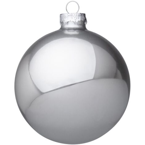 Palline per albero di Natale in vetro decorate color Argento Shimmer -1 sfera da 20 cm
