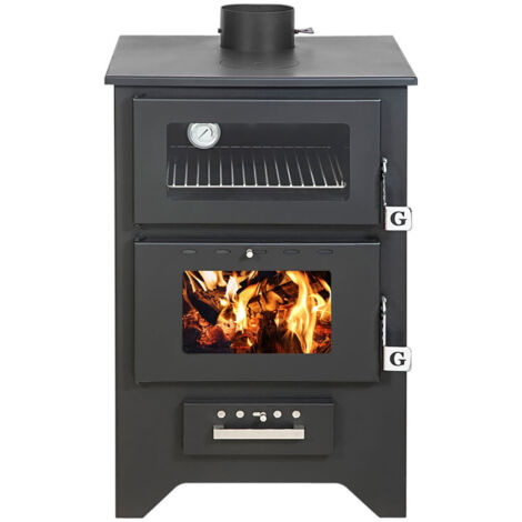 Stufa a Legna con Forno Modello Silvia Colore Nero