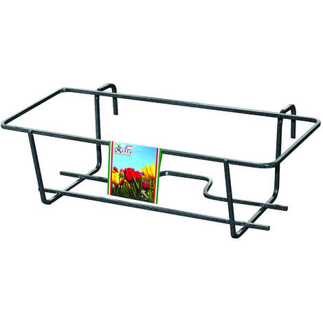 PORTAVASO BALCONE FISSO RETTANGOLARE NERO 60