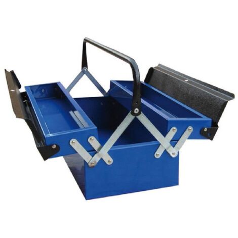 Cassetta portautensili "Extra" realizzata in lamiera pesante verniciata a fuoco colore blu -3 scomparti - 45 x 21 x 15 cm (1/5)