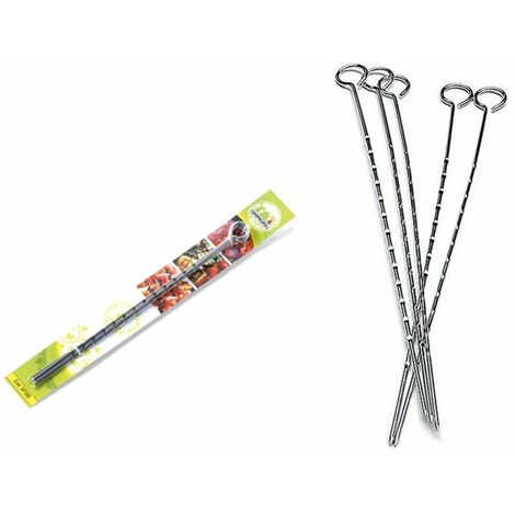 Accessori da barbecue set completo con pinza spazzola spatola forchettone spiedini in acciaio Inox -Spiedini