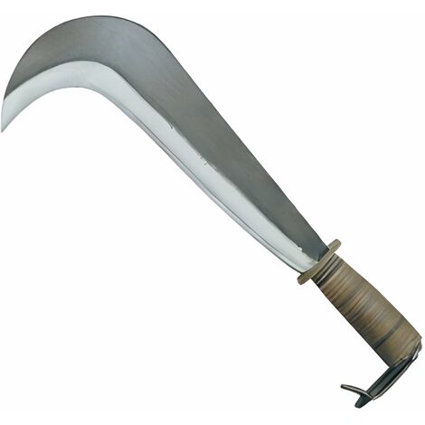 Roncola da fascina tipo "Bergamo" con manico in cuoio per agricoltura da 35 cm (1/6)