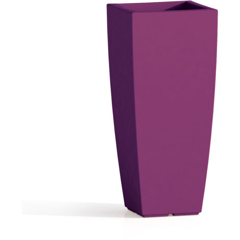 Vaso in resina quadrato mod. Agave 33x33 cm h 70 viola