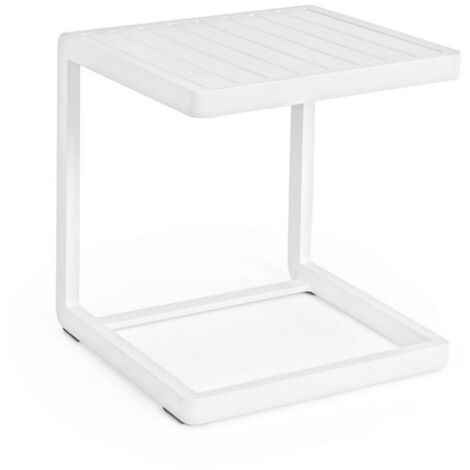 Tavolino da caffe "Konnor " per lettino da esterno e giardino 40 cm in alluminio -Bianco (1/10)