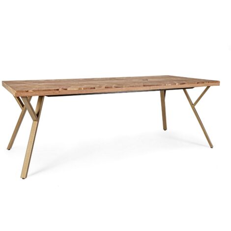 Tavolo Raida rettangolare, con gambe, in legno di acacia, stile moderno -Grande (1/5)