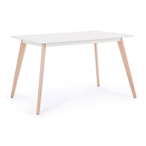 Tavolo Michelangelo con gambe in legno di faggio, piano in mdf opaco (1/5)
