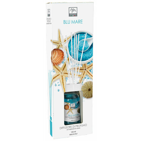 Diffusore di essenza con bacchette in cotone boccette da 125 mL per profumazione ambiente -Blu Mare (1/5)