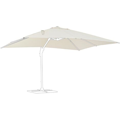 Telo per ombrellone "Orion" color Beige, con camino antivento, per esterno e giardino -3 x 4 metri
