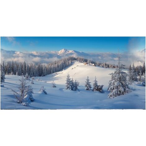 Poster in tessuto "Foresta invernale" per villaggi Natalizi -Grande (1/2)