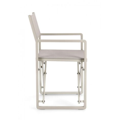 Sedia da regista "Konnor" struttura in alluminio, seduta in textilene, ideale per giardino -Rastin