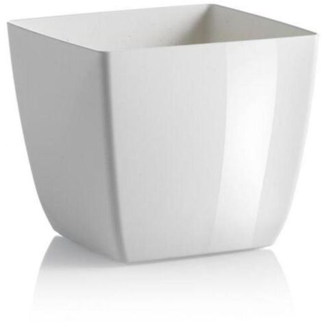 Vaso quadrato da esterno "color santiago" per piante e fiori -20 cm / Oliva