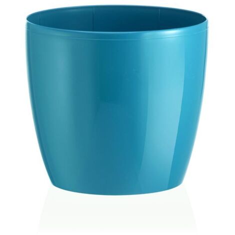 Vaso tondo "Madeira Luxy Colour" in plastica colorati da esterno e giardino fiori piante -14 cm / Curry