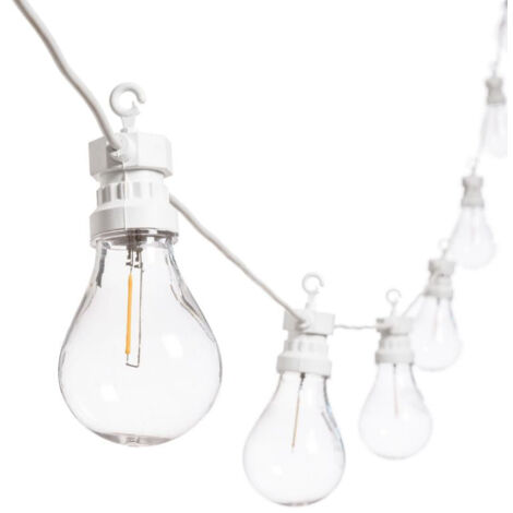 Catena prolungabile, lampadine con filamenti luce naturale cordoniera per esterni -Nero / 10 mt / Ø 60 mm (1/5)