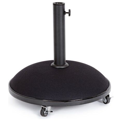 Base in cemento "Barry" per ombrellone a palo centrale, appoggio in resina -Nero / 35 kg (Con Ruote) (1/5)
