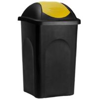Bidone "Multipat" per immondizia con coperchio basculante -Giallo / 30 lt - 29 x 39 x h 50 cm