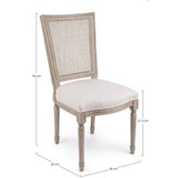 Sedia "Liliane" con struttura in legno di frassino, con cuscino da 48 x 65 x h 96 cm -Confezione da 1 pezzo