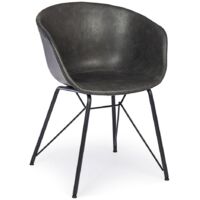 Sedia vintage ecopelle antracite Warhol