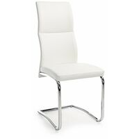 Sedia Thelma con struttura in acciaio, per arredo interno 43,5 x 62 x h 102 cm -Bianco / Confezione da 4 pezzi
