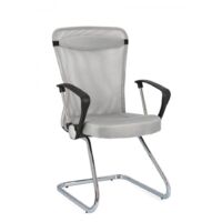 Poltrona visitatore "Kingston" da ufficio con braccioli ergonomica -Grigio