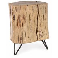 Sgabello per interno "Artur" Struttura In Legno Di Acacia, Gambe In Acciaio Verniciato A Polvere Epossidica -41 cm