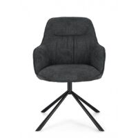 Set 2 Poltrone in Ecopelle Nera Moderna da Interno - EFFORTLESS - Colore: Nero