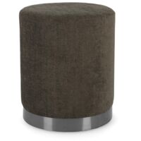 Poltrona Pouf "Ernestine" per interno, con struttura in legno di pino e mdf da Ø35 x 42h cm -Frost