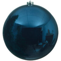 1 PALLINA DI NATALE 14 CM BLU NOTTE ADDOBBI APPENDIBILI DECORO ALBERO