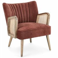 Poltrona "Virna" per interno, Struttura In Legno Di Pino E Compensato 64 x 71 x 79h cm -Mattone