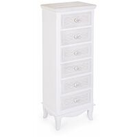 Yes Everyday Cassettiera Classica In Legno Bianco 6 Cassetti Charlene
