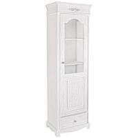 Vetrina "Blanc" in MDF con finitura Bianca opaca, maniglie in poliresina -114 cm