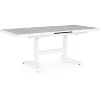 Tavolo allungabile Robert struttura in alluminio, piano in ceramica da 143/183 x 88 cm -Bianco