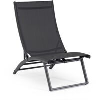 Poltrona Lounge reclinabile Taylor struttura in alluminio, da 53 x 166.5 x 90 cm -Grigio Scuro/Antracite