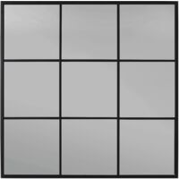 Specchio con cornice in acciaio "Window" h 90x3x90 cm -Nero