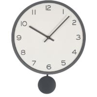 Orologio da parete "Bayron" in metallo con pendolo a batteria h Ø 30x5,5x39 cm -Grigio