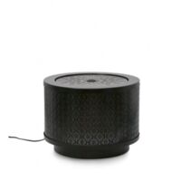 Fontana per uso interno ed esterno "miki" tondo con led in metallo -Ø40x30h / Nero